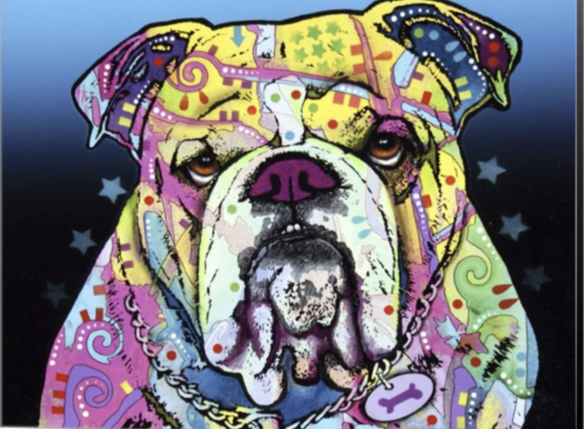 Dean Russo Original Canvas Wall Art Bulldog 16x20 - Paw Naturals
