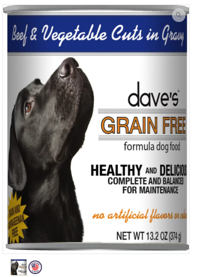 Dave's Pet Food Grain-Free Beef Vegetable 13.2oz Canned Dog Food