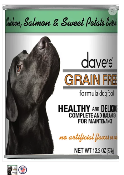 Dave's Pet Food Grain-Free Chicken Salmon Sweet Potato 13.2oz Canned Dog Food - Paw Naturals