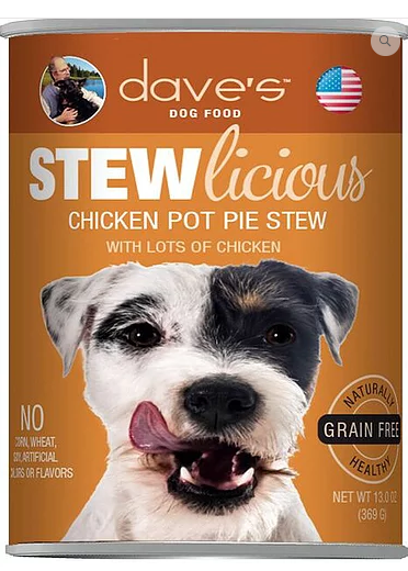 Dave's Pet Food Stewlicious Grain-Free Chicken Pot Pie 13oz Canned Dog Food