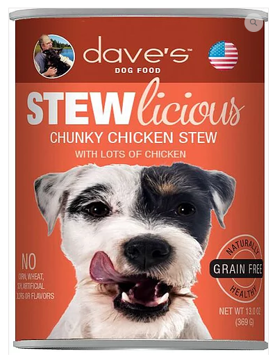 Dave's Pet Food Stewlicious Grain-Free Chunky Chicken 13oz Canned Dog Food