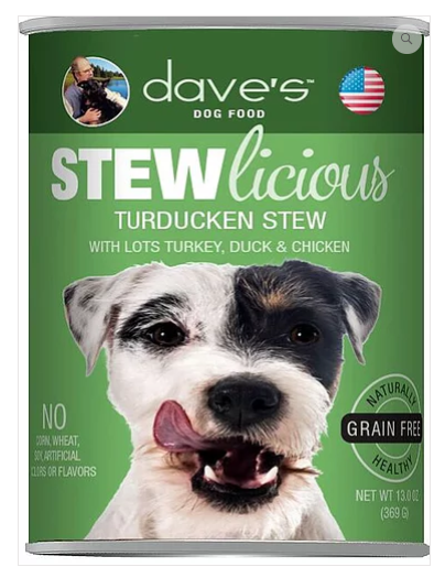 Dave's Pet Food Stewlicious Grain-Free Turducken 13oz Canned Dog Food