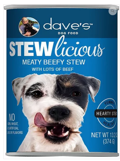 Dave's Pet Food Stewlicious Meaty Beef 13.2oz Canned Dog Food