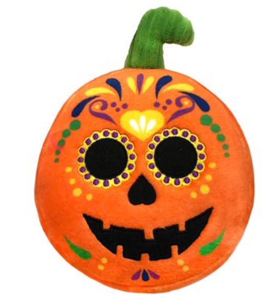 Lulubelles Power Plush Sugar Skull Pumpkin Dog Toy