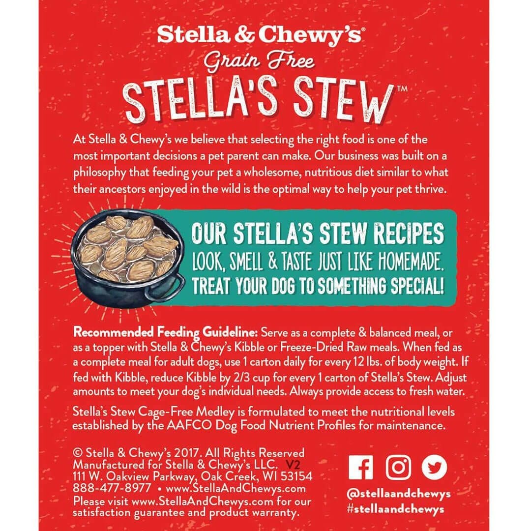 Stella & Chewy's Stews Cagefree Medley 11oz Canned Dog Food - Paw Naturals