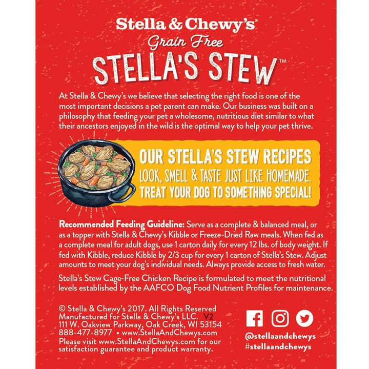 Stella & Chewy's Stews Cagefree Chicken 11oz Canned Dog Food - Paw Naturals
