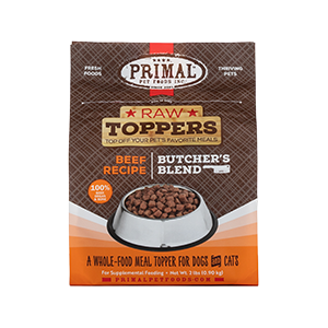Primal Butcher's Blend Raw Frozen Toppers for Dogs & Cats 2LB Beef - Paw Naturals