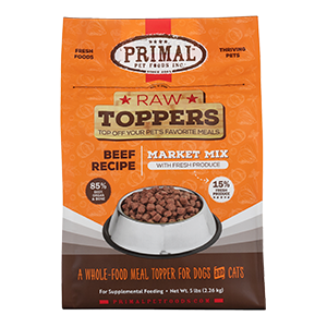 Primal Market Mix with Fresh Product Raw Frozen Toppers for Dogs & Cats 5LB - Paw Naturals