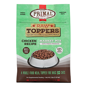 Primal Market Mix with Fresh Product Raw Frozen Toppers for Dogs & Cats 5LB Beef - Paw Naturals
