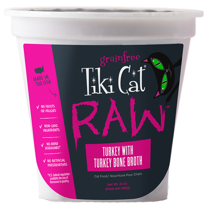 Tiki Pet Raw Frozen Cat Food Raw Turkey 24oz - Paw Naturals