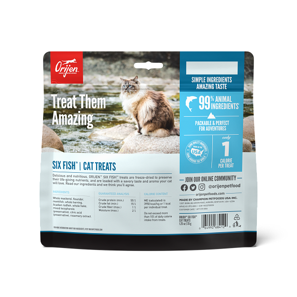 Orijen Freeze-Dried 6 Fish Cat Treat 1.25oz - Paw Naturals