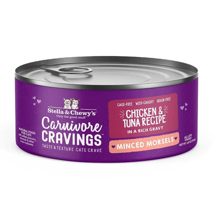 Stella & Chewy's Carnivore Cravings Minced Morsels Canned Cat Food Chicken & Tuna / 2.8oz - Paw Naturals