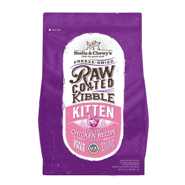 Stella & Chewy's Raw Coated Kitten Cage-Free Chicken Recipe Dry Cat Food 2.5lb - Paw Naturals