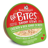 Stella & Chewy's Lil’ Bites Savory Stews Wet Dog Food 2.7oz Peel Top Chicken & Duck Dinner In Broth - Paw Naturals