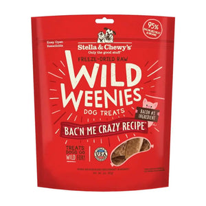 Stella & Chewy's Wild Weenies Bac'n Me Crazy Freeze-Dried Raw Dog Treats 3.25oz - Paw Naturals