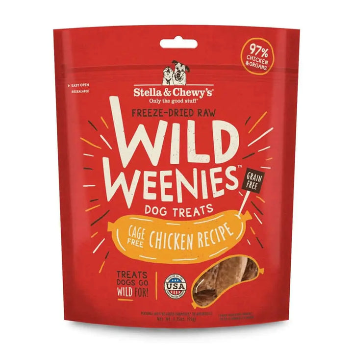 Stella & Chewy's Wild Weenies Chicken Freeze-Dried Raw Dog Treats 3.25oz - Paw Naturals