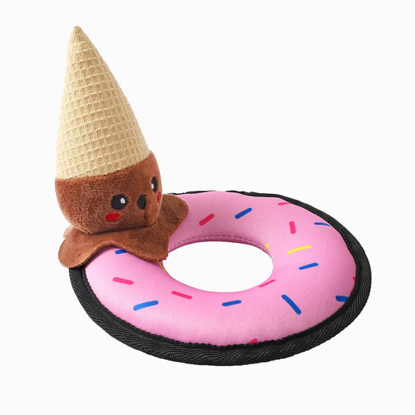 Hugsmart Summer Floatie Ice-cream Plush Dog Toy