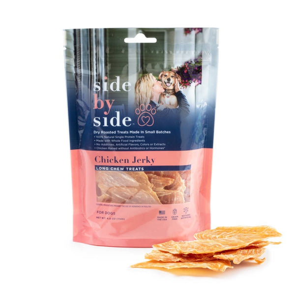 Side By Side Dry-Roasted Chicken Jerky Warming Treat for Dogs & Cats 4oz