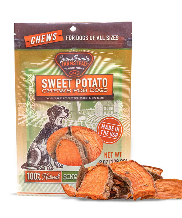 Gaines Family Farmstead Sweet Potato Chews 8oz Dog Treat - Paw Naturals
