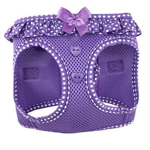Doggie Design Polka Dot Ruffle American River Choke Free Harness Purple / Medium - Paw Naturals
