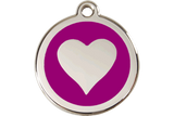 Red Dingo Enamel Pet ID Tag - 1HT - Heart Purple / Large - Paw Naturals