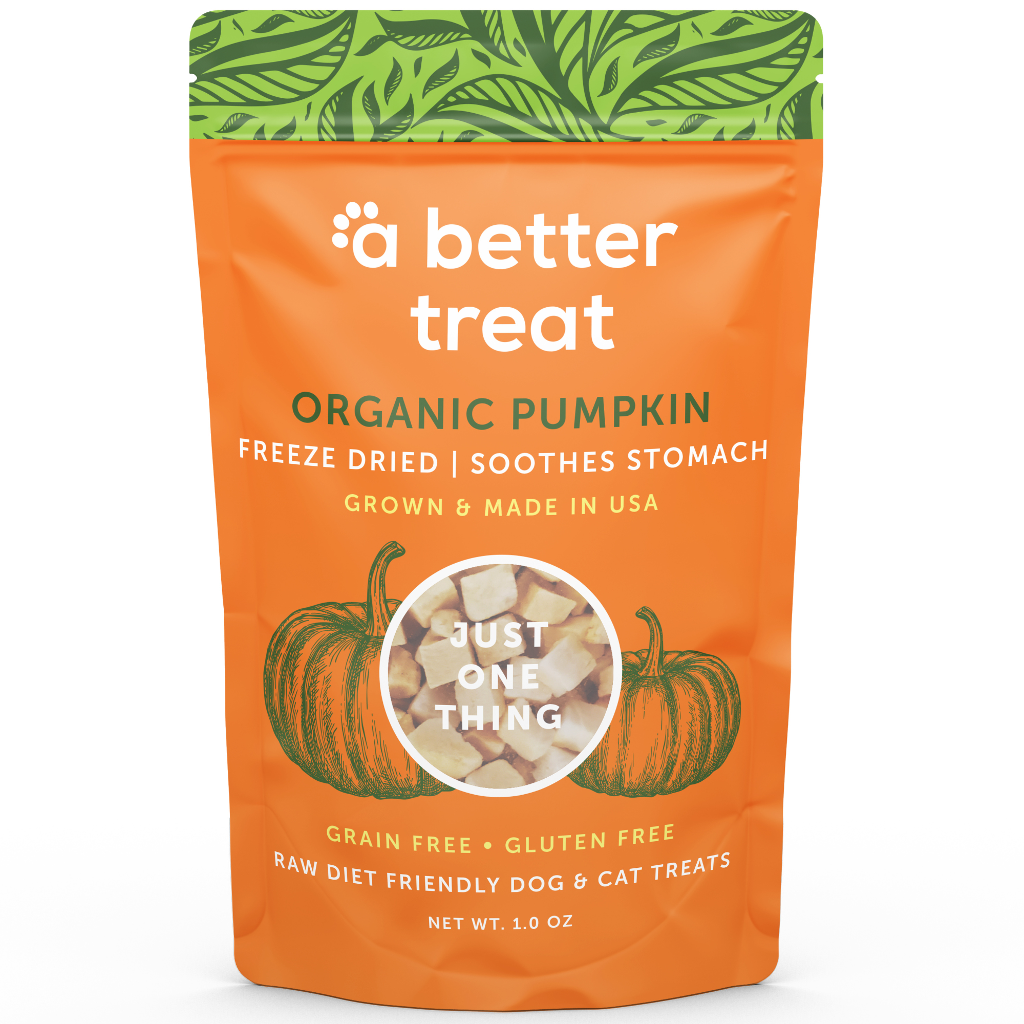 A Better Treat Freeze Dried Raw USDA Organic Pumpkin Dog and Cat Treats