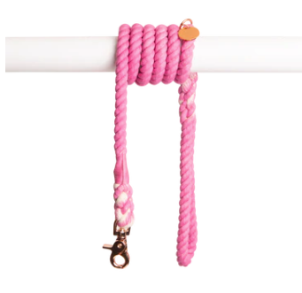 Doodle Couture Natural & Sustainable Rope Dog Lead Pink - Paw Naturals