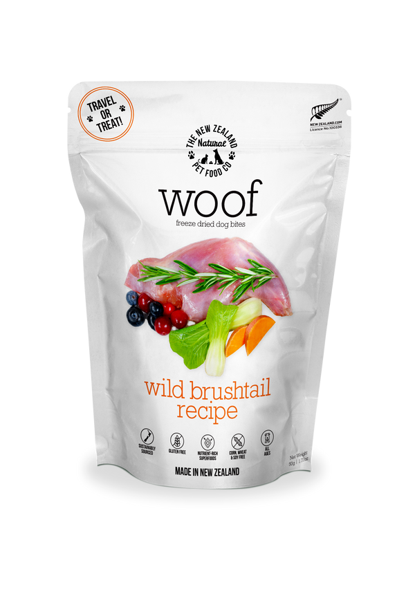 The New Zealand Natural Pet Food Co. Woof Raw Freeze-Dried Wild Brushtail 1.76oz