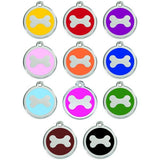 Red Dingo Enamel Pet ID Tag - 1BN - Cartoon Bone Hot Pink / Large - Paw Naturals