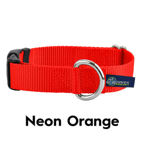 2 Hounds Design 5/8” Wide Solid Colored Side Release Collars Medium (13-18") / Neon Orange - Paw Naturals