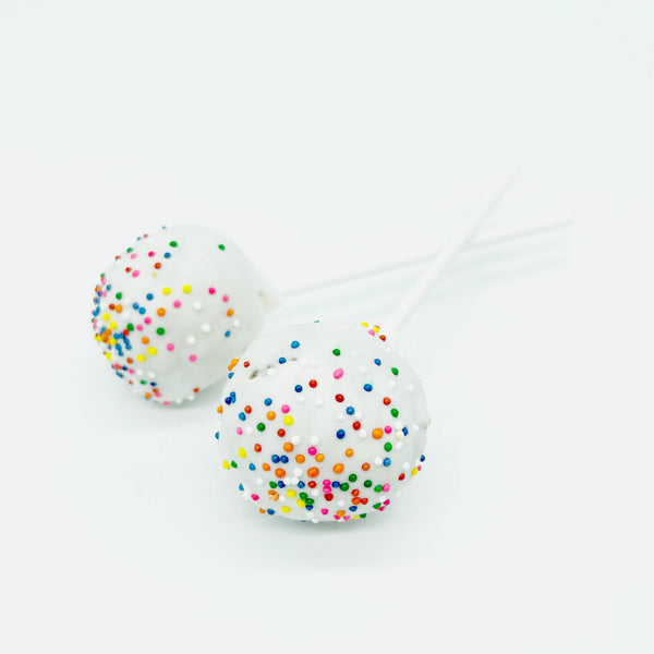 Furry Belly Bake Shop Rainbow Sprinkle Chewy Oat Cake Pop: White
