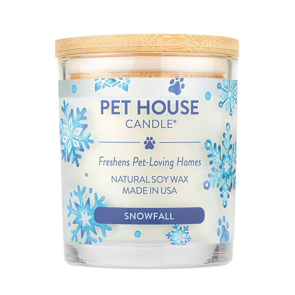 Pet House by One Fur All Holiday Candle Snowfall 9oz - Paw Naturals