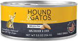 Hound & Gatos Canned Cat Food 5.5oz Chicken & Liver - Paw Naturals
