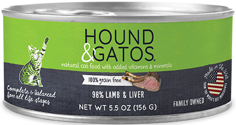 Hound & Gatos Canned Cat Food 5.5oz Lamb & Liver - Paw Naturals