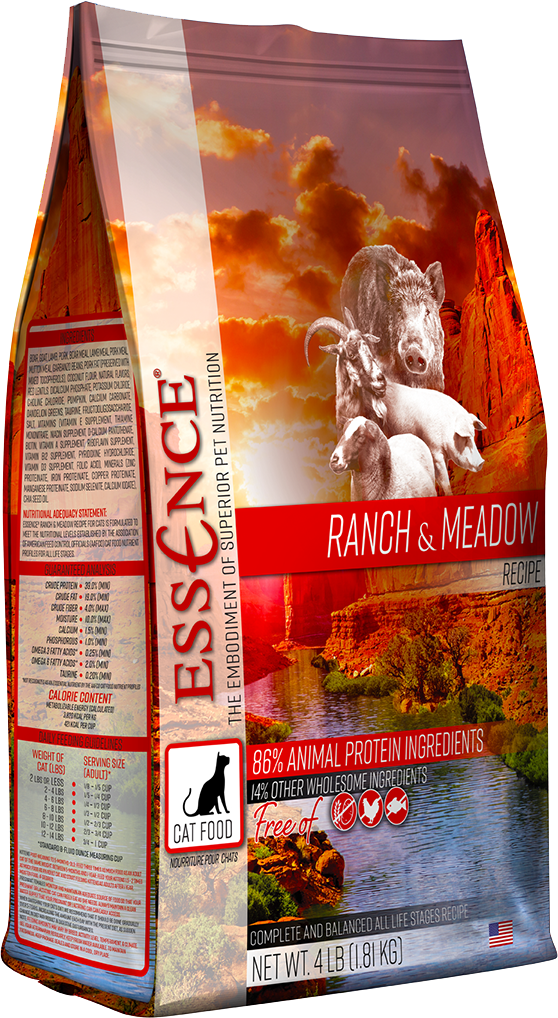 Essence Original Recipe Ranch Meadow Dry Cat Food 4lb - Paw Naturals