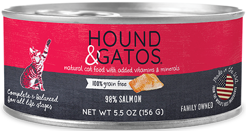Hound & Gatos Canned Cat Food 5.5oz Salmon - Paw Naturals