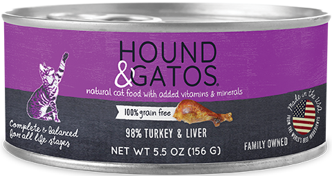 Hound & Gatos Canned Cat Food 5.5oz Turkey & Liver - Paw Naturals