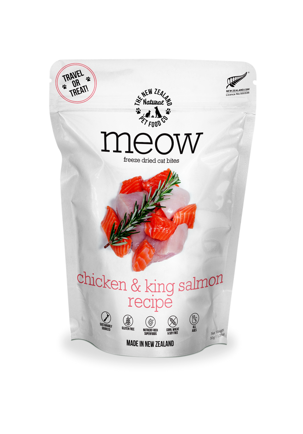 The New Zealand Natural Pet Food Co. Meow Raw Freeze-Dried Chicken & King Salmon 1.76oz