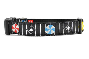 Six Point Pet Chicago Northside/Southside Collar & Leash in Pinwheels Medium - Paw Naturals