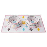Haute Diggity Dog White Chewy Vuiton Bowl & Mat