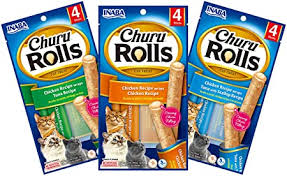 Inaba Churu Rolls Recipe Wraps Cat Treats 4/.35z tubes