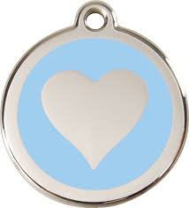 Red Dingo Enamel Pet ID Tag - 1HT - Heart Light Blue / Large - Paw Naturals