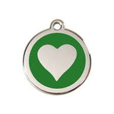 Red Dingo Enamel Pet ID Tag - 1HT - Heart Green / Large - Paw Naturals