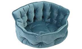 Precious Tails Ultra Plush Mini Tufted Velvet Round Cuddler Small / Teal - Paw Naturals