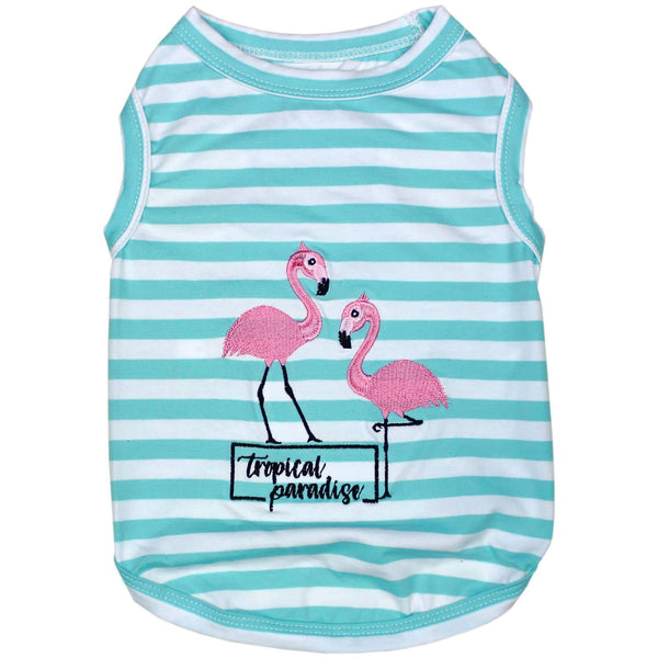 Parisian Pet Flamingos Dog T-Shirt