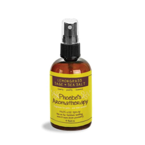 Phoebe's Aromatherapy Multi-Use Essential Oil Spray in Lemongrass & Sea Salt 1oz - Paw Naturals
