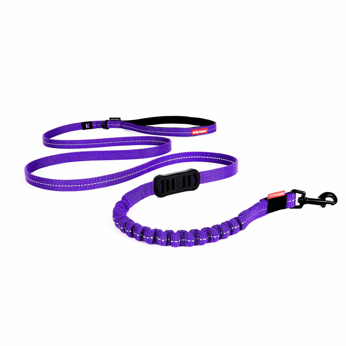 EzyDog Zero Shock Lite Bungee Dog Leash 72" Purple - Paw Naturals