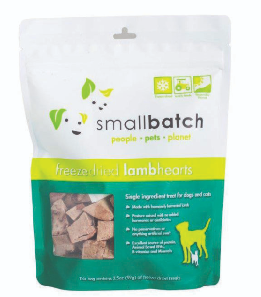 Smallbatch Pets Freeze-Dried Heart Treats 3.5oz Lamb - Paw Naturals