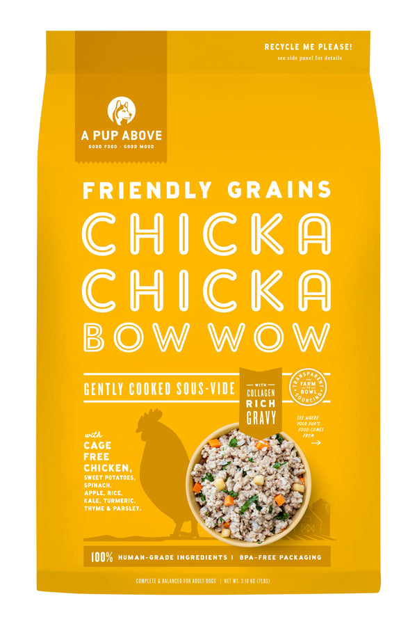 A Pup Above Chicka Chicka Bow Wow Sous-Vide, Gently Cooked Frozen Dog Food 3lb - Paw Naturals