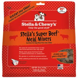 Stella & Chewy's Meal Mixer Stella's Super Beef Raw Freeze-Dried Dog Food 18oz - Paw Naturals
